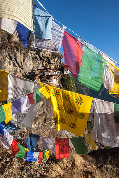 istock Prayer Flags at Taktsang Mount, Bhutan 578280438