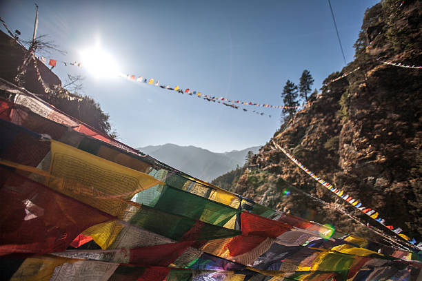 istock Prayer Flags at Taktsang Mount, Bhutan 578281030