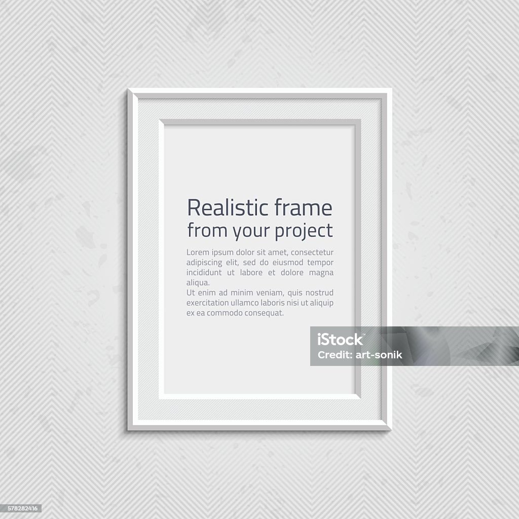 Text Portrait Frame Make Realistic Picture Frame With Text Stock Illustration - Download Image ...