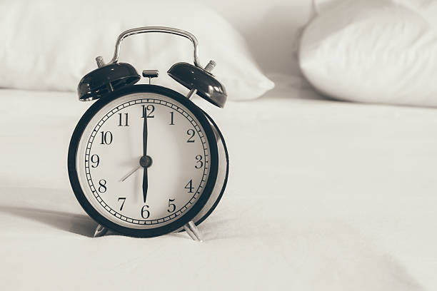 istock Vintage alarm clock on the bed 578282442