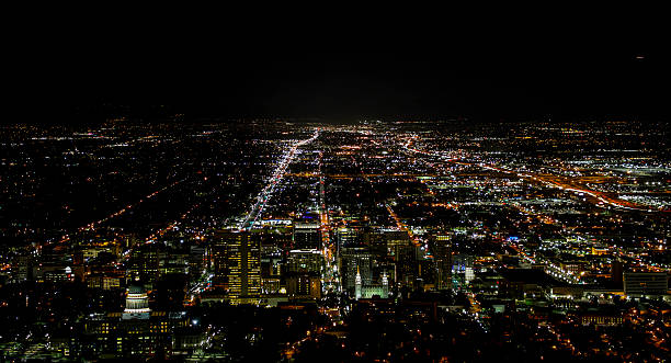 istock Salt Lake City Valley at night 578283186