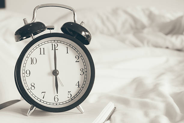 istock Vintage alarm clock on the bed 578283698