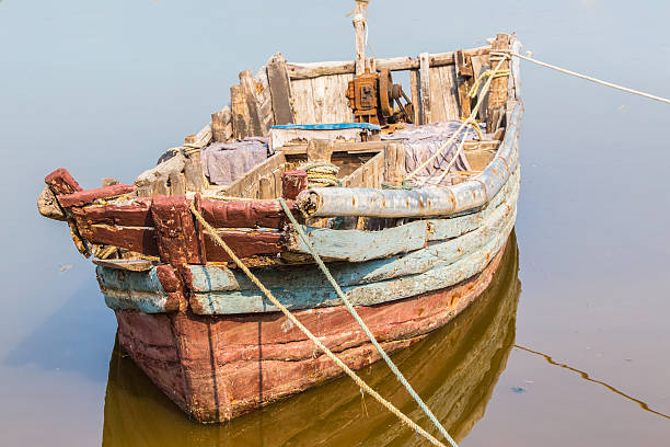 istock Old Chinese wooden boat 578284656