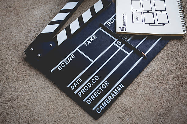 istock lapperboard with sketchbook for writing storyboard 578286090