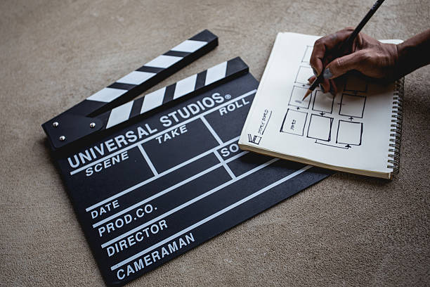 istock lapperboard with sketchbook for writing storyboard 578286260