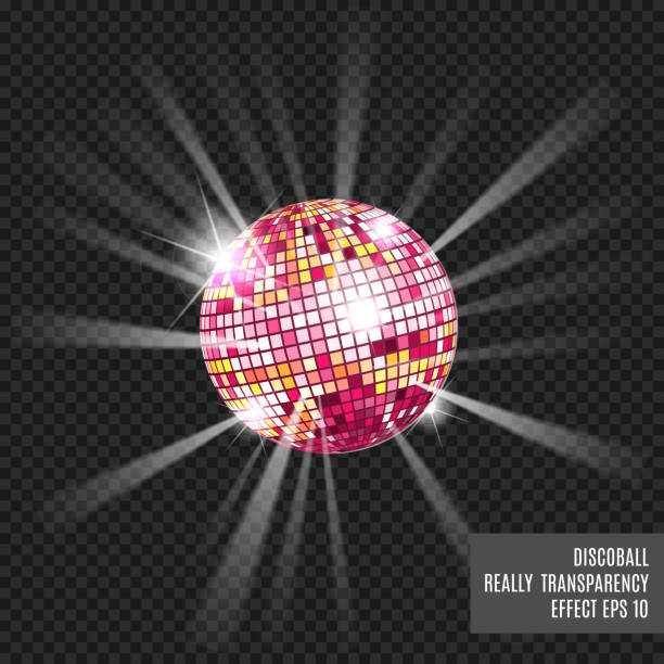 illustrazioni stock, clip art, cartoni animati e icone di tendenza di palla da discoteca sfondo - disco ball sunbeam evening ball design
