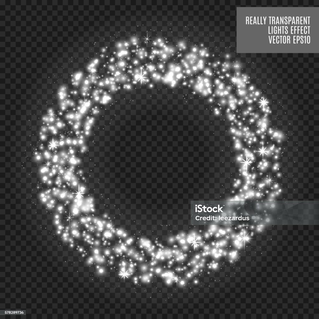 Spark Effect Frame Vector Round Shiny Frame With Spark Special Effect Luxury White Stock ...