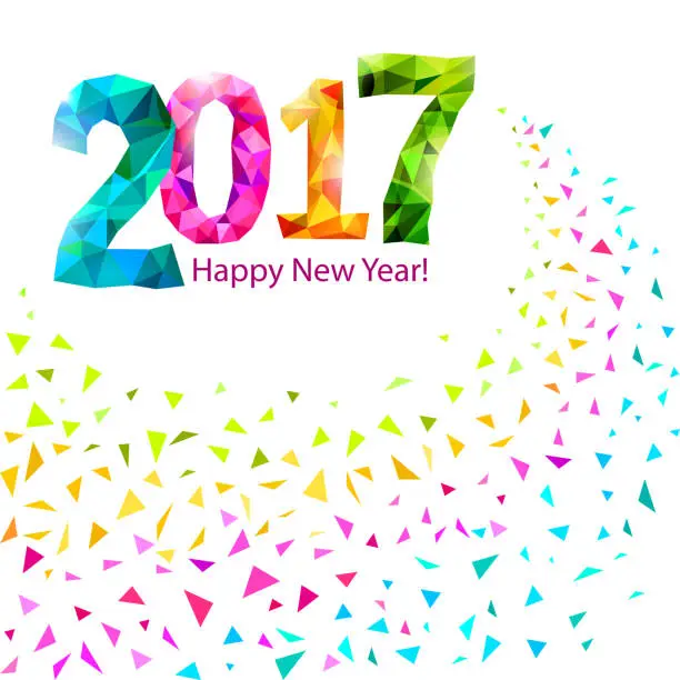 Vector illustration of Happy New Year 2017