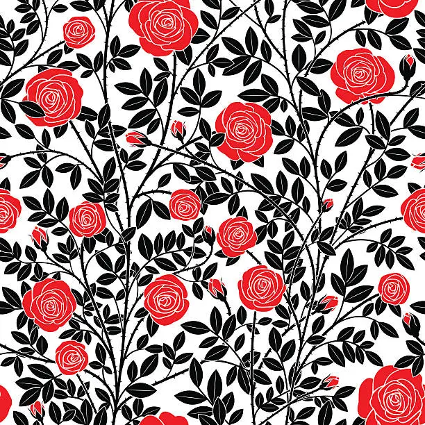 Vector illustration of Red roses