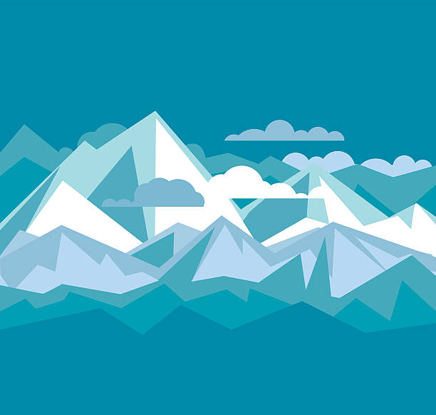 istock concept simple poster of mountain panorama. vector illustration 578297274