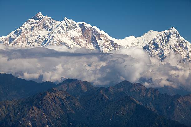 Clouds around Annapurna stock photo
