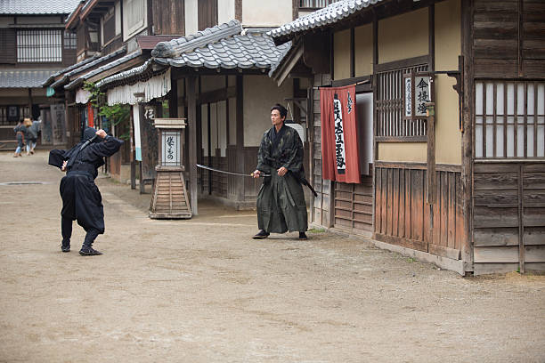 istock warrior samurai ninja fight in toei studios at kyoto japan 578297850