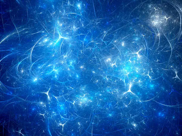 Photo of Blue glowing synapses background