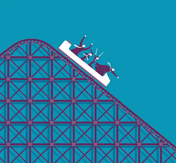 Vector illustration of Business Roller coaster