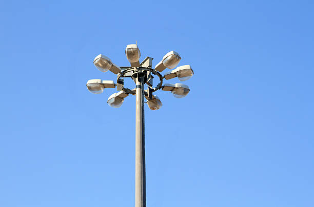 istock Modern street lamp over blue sky 578302074