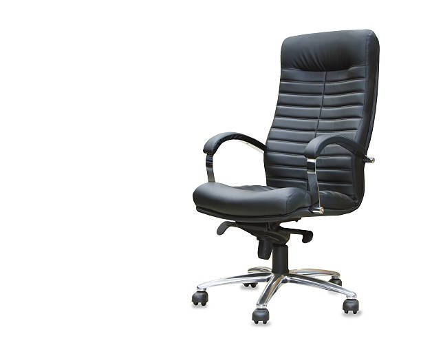 istock The office chair from black leather. Isolated 578302182