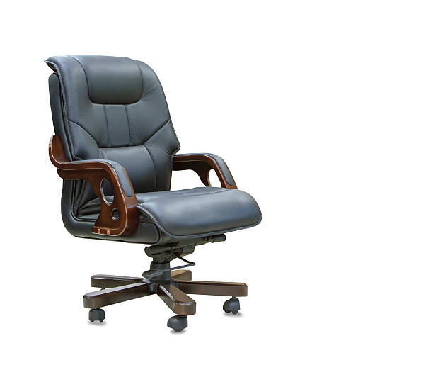 istock The office chair from black leather. Isolated 578302400