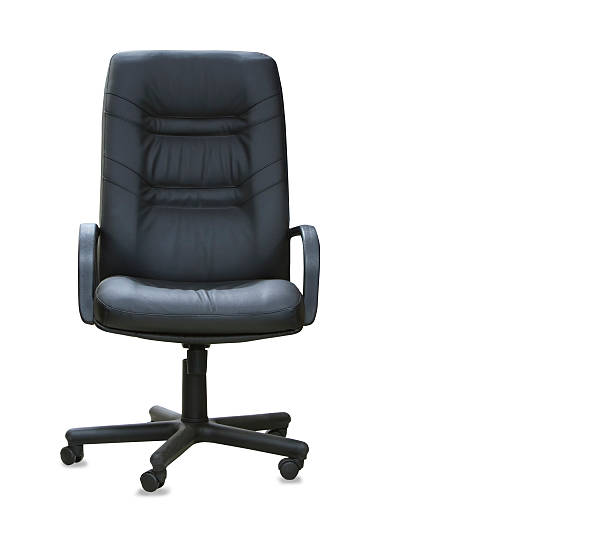 istock The office chair from black leather. Isolated 578302660