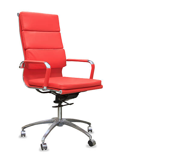 istock Modern office chair from red leather. Isolated 578302872