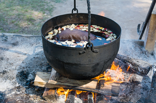 Cauldron Explode Cauldron On Fire Stock Photo - Download Image Now - Apple - Fruit ...