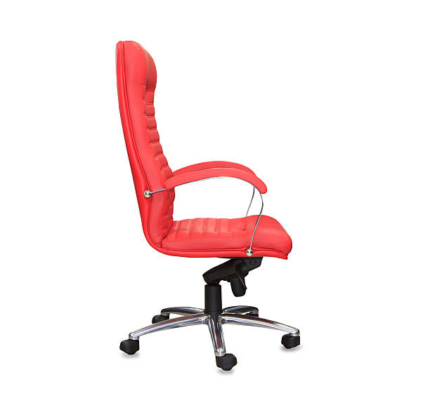 istock Modern office chair from red leather. Isolated 578303244