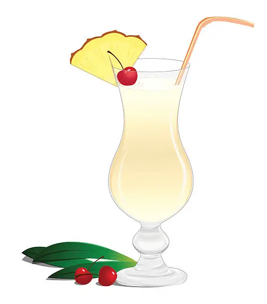 Vector illustration of Cocktail Pina Colada