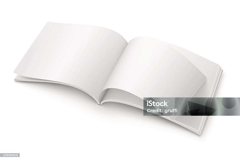 Template Open Magazine Blank Open Magazine Template Wide Format Stock Illustration - Download ...