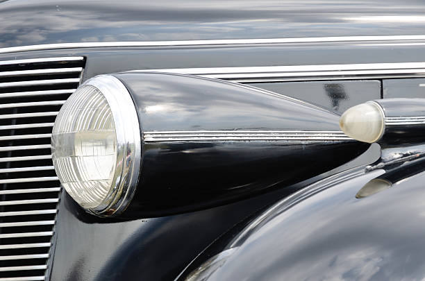 istock Headlamp of the retro car 578308608