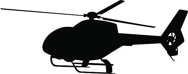 Vector illustration of Helicopter on white