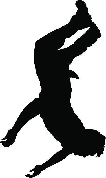 Vector illustration of Parkour young men