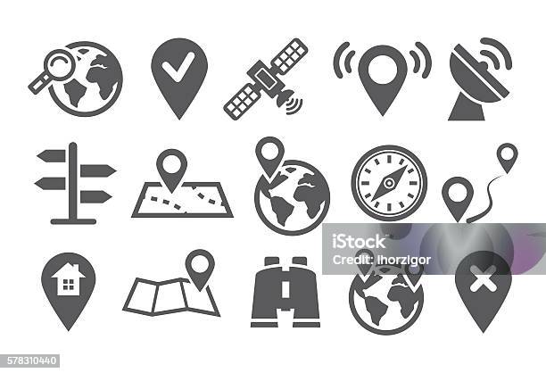 Location Icons Stock Illustration - Download Image Now - Icon Symbol, Globe - Navigational Equipment, Planet - Space