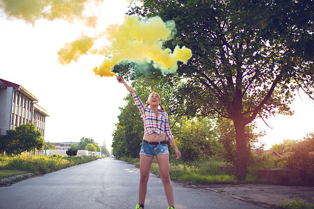 istock Girl waving a torch 578311442