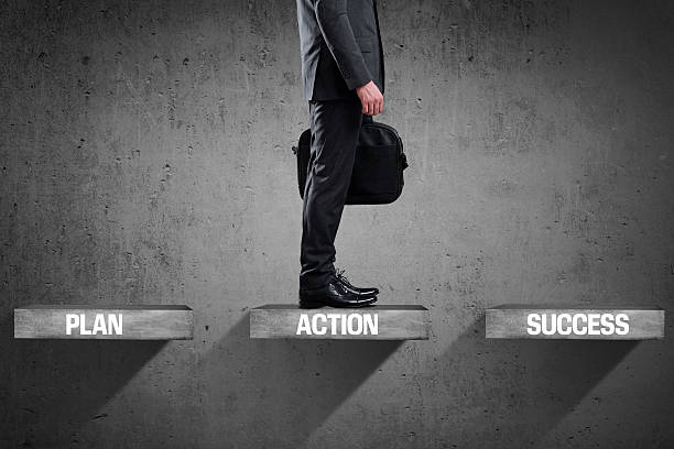 istock Businessman moving to the stairs 578311536