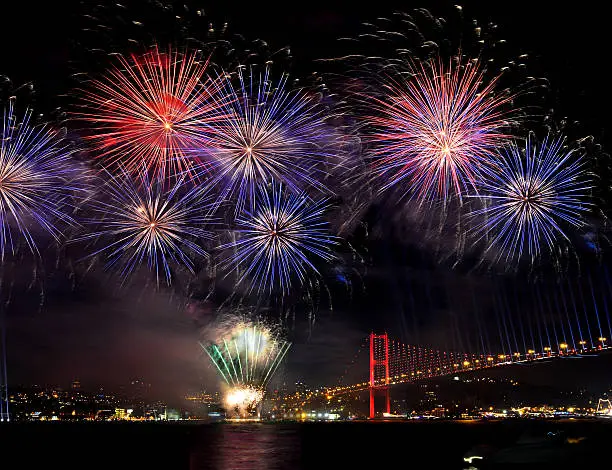 Photo of Fireworks Group on bosphorus bridge