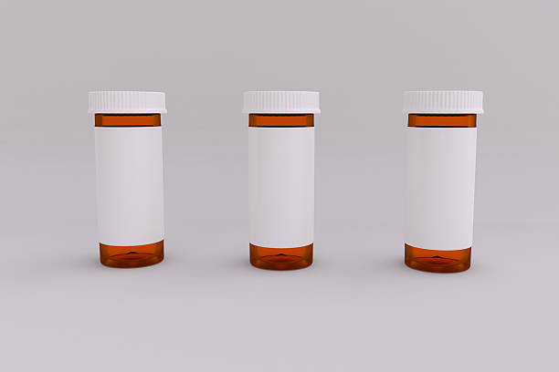 istock 3D rendering of empty labeled medical pill bottle 578555128