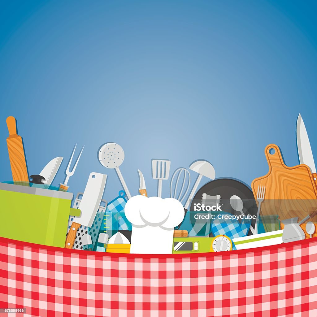 Cooking Stuff Background Cooking Kitchen Background Stock Illustration - Download Image Now ...