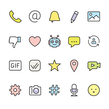 Message and Chat related icons for App, Web or Print.