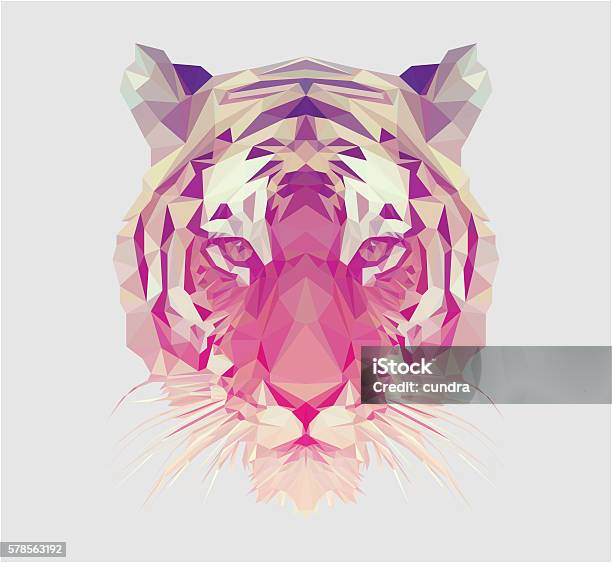 Ilustración de Retrato Poligonal Del Tigre y más Vectores Libres de Derechos de Tigre - Tigre, Modelado Low Poly, Abstracto