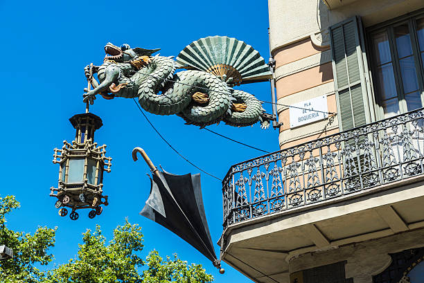 istock Artistic lamppost in Les Rambles of Barcelona 578563836