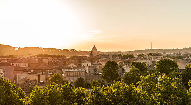 istock panoramic sunset cityscape on Rome. Colorful urban view 578564226