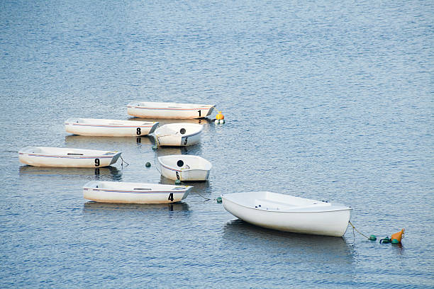 istock Rowing boats moored at dusk. 578565652