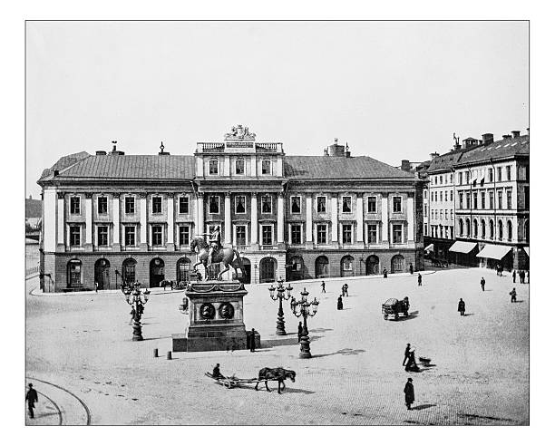 istock Antique photograph of Gustav Adolf's Square (Stockholm, Sweden)-19th century 578567354