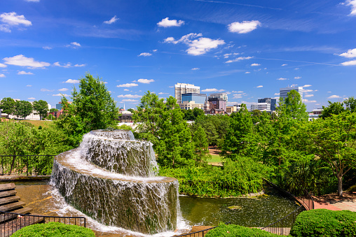 Columbia, South Carolina, USA at Finlay Park Fountain.