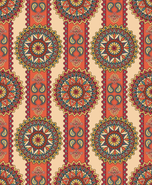 istock Geometric pattern. Abstract floral seamless oriental background. Fantastic flowers ornament 578569504