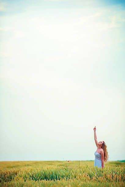 istock Beautiful blonde on the field 578571036