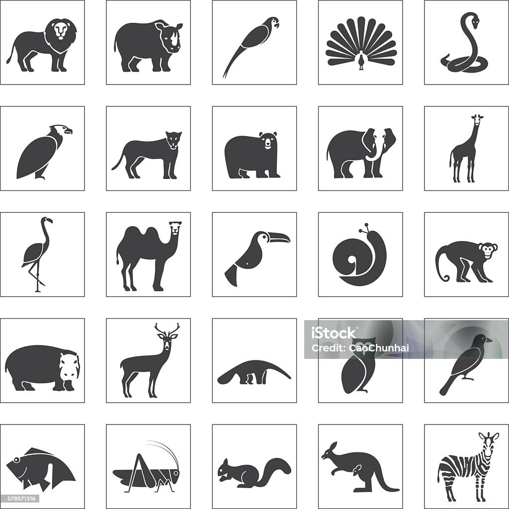 Animals icons set Icon Symbol stock vector