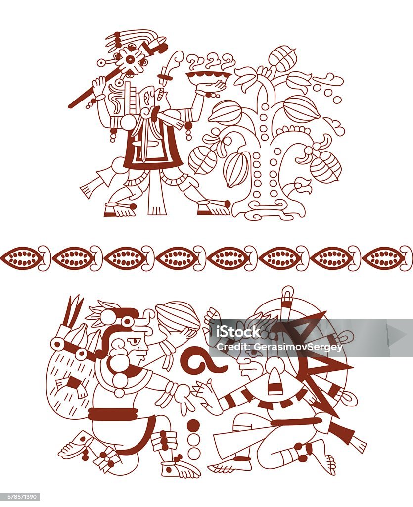 aztec doodle pattern vector illustration aztec pattern doodle image for package chocolate design Aztec Civilization stock vector