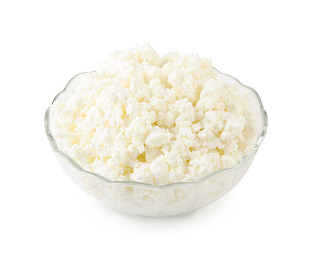 istock Cottage cheese isolated on white background with clipping path. 578572528