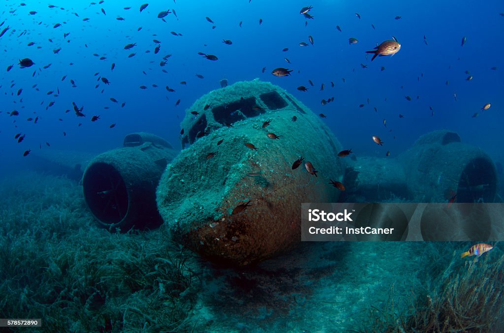Plane Crash Plane crash underwater Bodrum Stock Photo