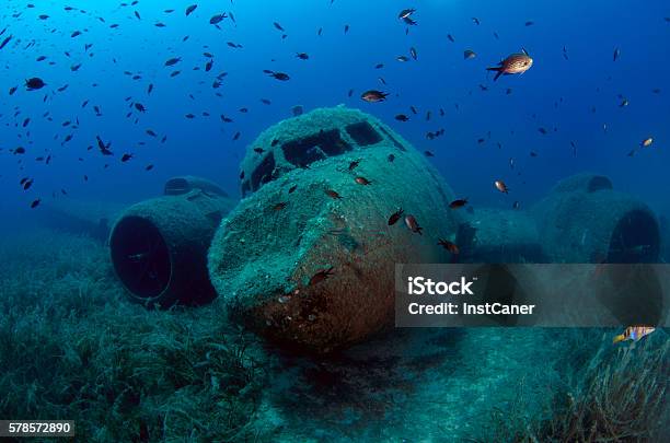 Plane Crash Stock Photo - Download Image Now - Bodrum, Underwater, Scuba Diving